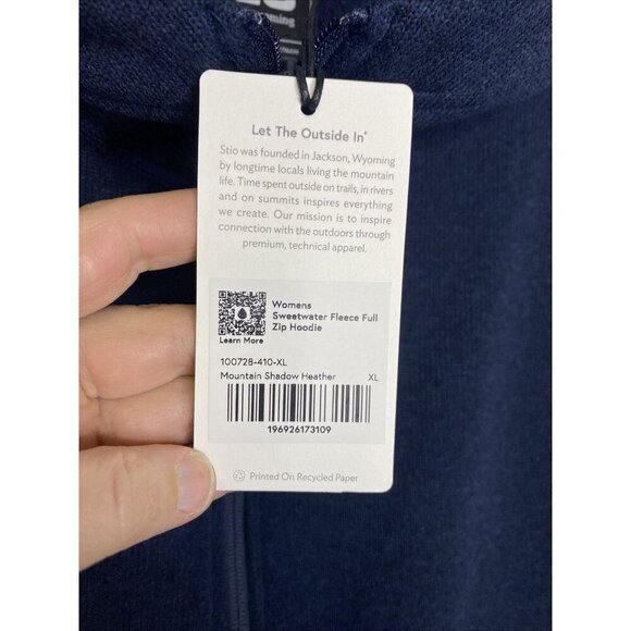 Stio Women’s Sweet water Fleece Full Zip Hoodie Mountain Shadow XL MSRP $159 - Picture 6 of 10